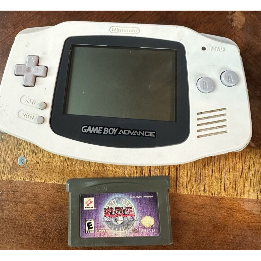 Game Boy Advance Silver Console Nintendo and One Yu-Gi-Oh Game Tested Works